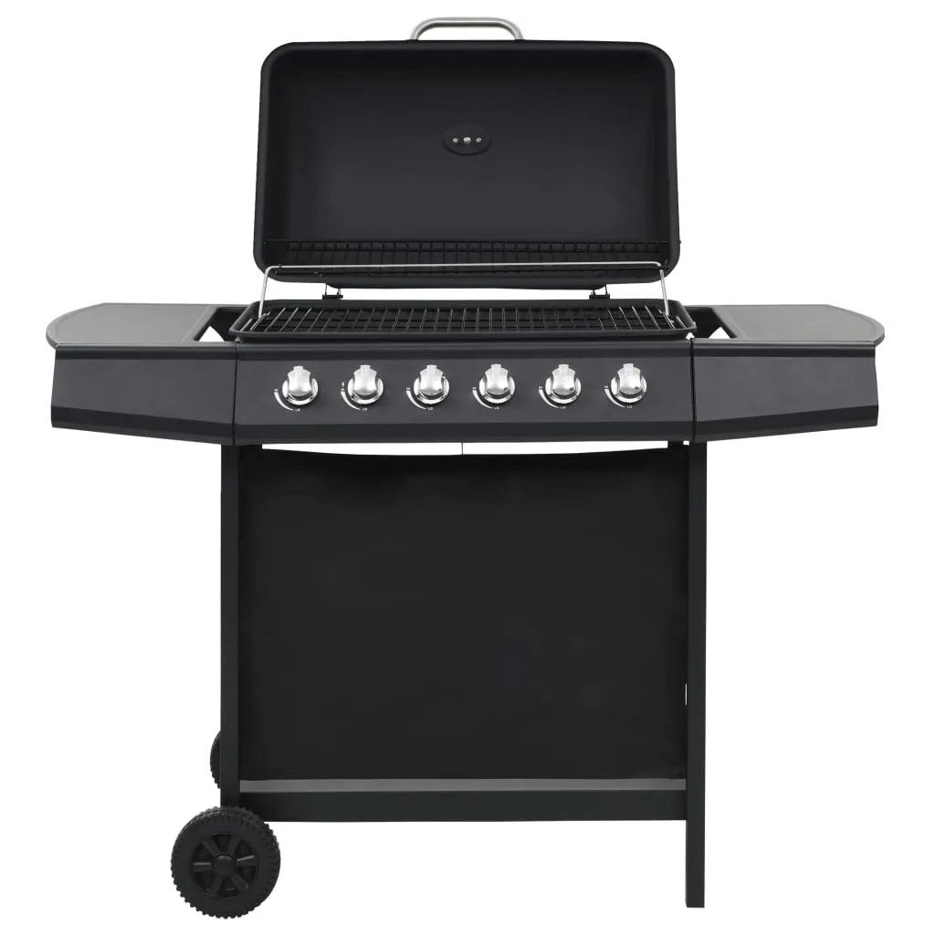 Furniture-Möbel |Gasgrill mit 6 Brennern Stahl Schwarz | eleganten Design